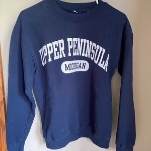 Navy blue upper peninsula crewneck